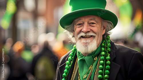 Handsome Irish man dressed in green celebrating St. Patrick's day