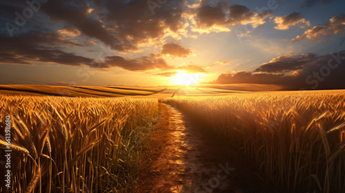 A dirt path in a wheat field © Cedar