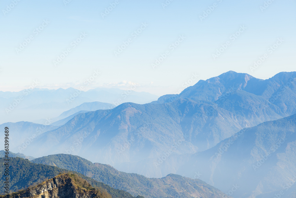 Beautiful Taiwan Alishan mountain range landscape