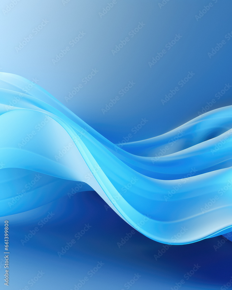 Obraz premium Minimalist Azure Motion: Calm and Refreshing Abstract Aqua Waves