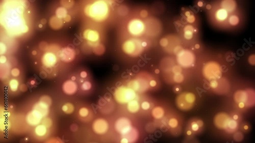 Floating Particles on black Background. Glittering Particles With Bokeh