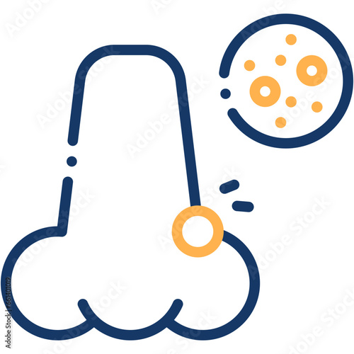 Vector Icon Nose, Pimple, Acne, Dermatology, Skincare, Healthcare And Medical