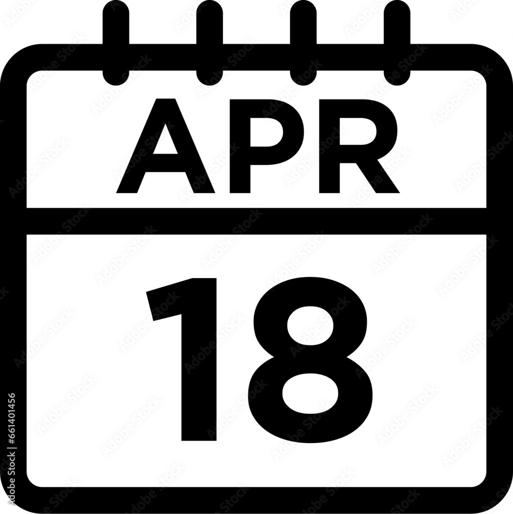 04-April - 18 Line Black Icon pictogram symbol visual illustration 04-April - 18 Line Black Icon pictogram symbol visual illustration