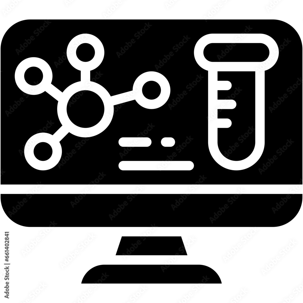 Vector Icon Computer, Virtual Lab, Test Tube, Experiment, Lab, Education