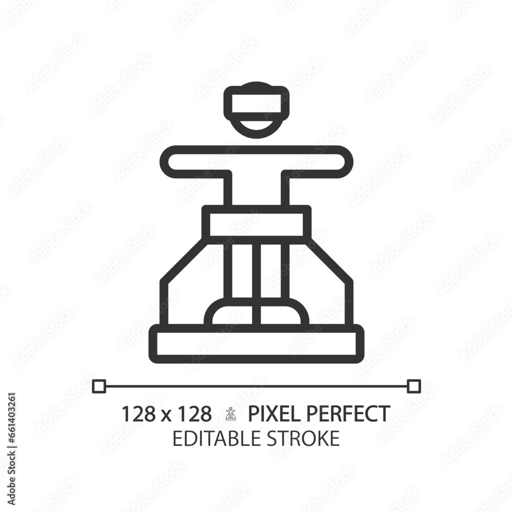2D pixel perfect editable black hologram icon, isolated simple vector, thin line illustration representing VR, AR and MR. 2D pixel perfect editable black hologram icon, isolated simple vector, thin line illustration representing VR, AR and MR.