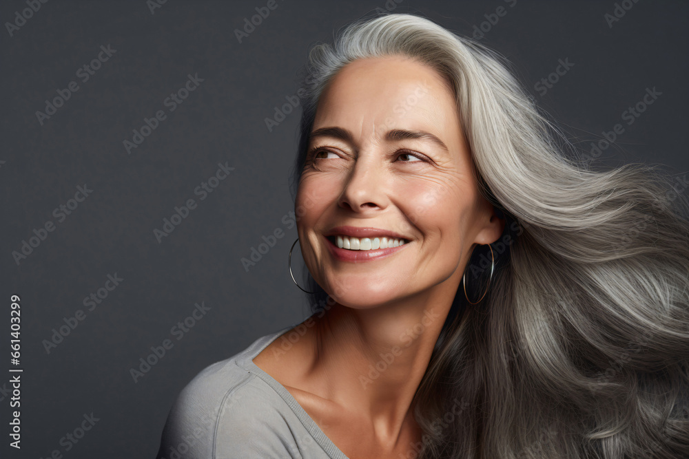 older happy woman with copy space older happy woman with copy space