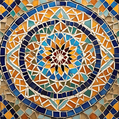 the intricate patterns and vibrant colors of a traditional Moroccan mosaic
