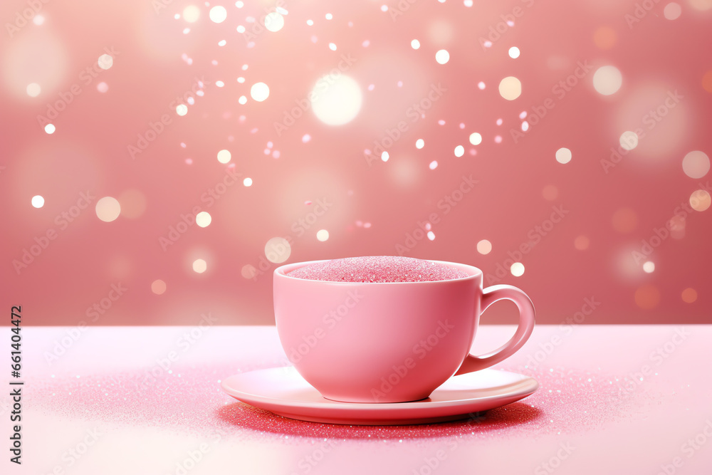 A Cup in sweet pink Background for poster menu promotion. Coffee. Drink. A Cup in sweet pink Background for poster menu promotion. Coffee. Drink.