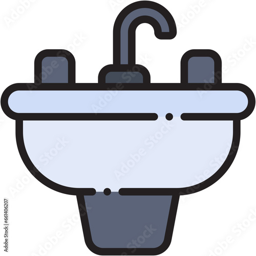 Vector Icon Sink, Bathroom, Plumbing, Washbasin, Hygiene, Washing