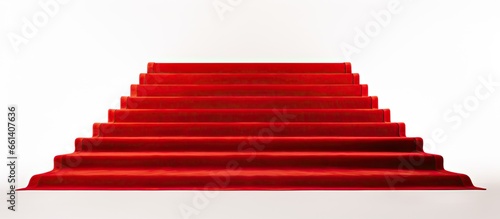 Red carpet on stairs With copyspace for text