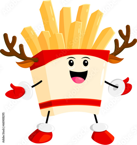 Cartoon fast food French fries Christmas character