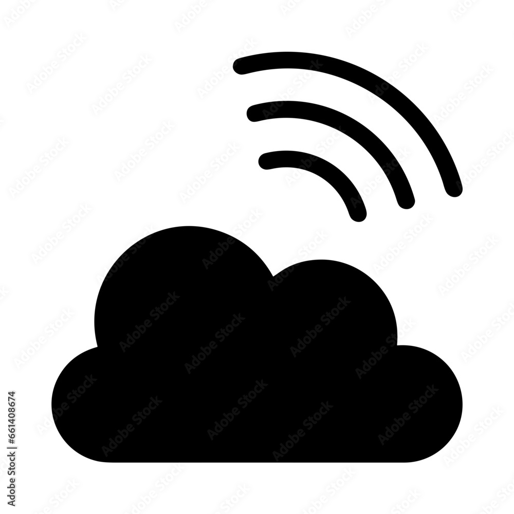 Fototapeta premium Cloud storage icon symbol vector image. Illustration of the database server hosting cloud system digital design image