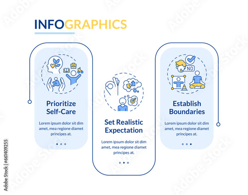 2D parenting children with health issues vector infographics template with linear icons concept, data visualization with 3 steps, process timeline chart.