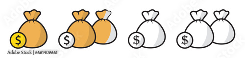 Money bag icon, vector illustration