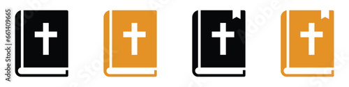 Bible book icon, vector illustration