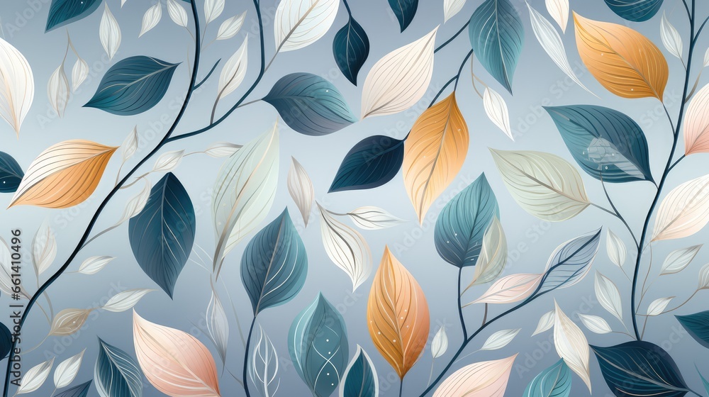 Vector illustration of winter foliage, AI generated Image