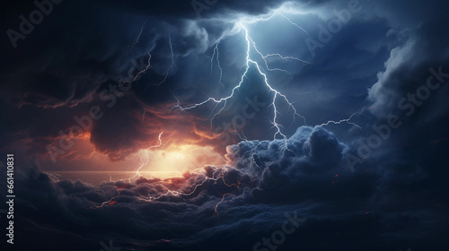 lightning strikes inside a thundercloud  stillife