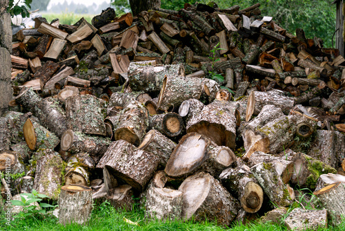 Firewood, chopped or not, preparing for winter.