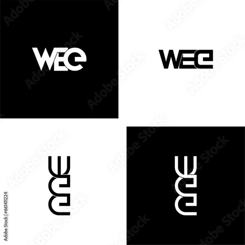 wee lettering initial monogram logo design set