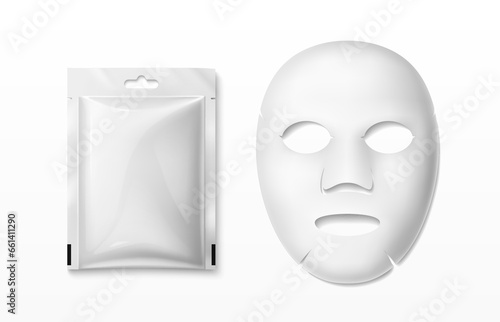 Cosmetic facial mask and cream or cleanser sachet
