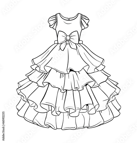 illustration of a woman dress coloring pages