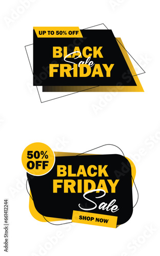 Vector illustration Black friday sale callouts set template 50% off special offer