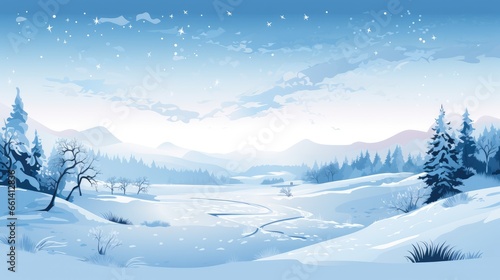 Vector illustration of snow season background, AI generated Image © marfuah