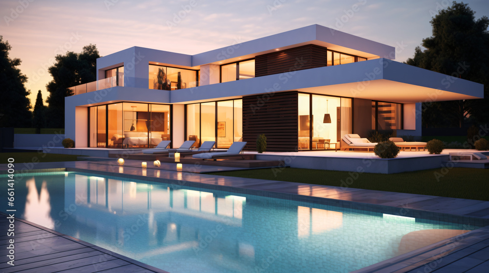 Modern minimalist cubic villa