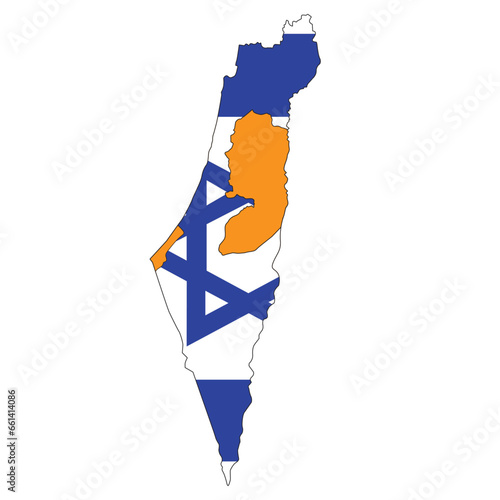 Vector country Israel and Palestine. The concept of two states - one country.