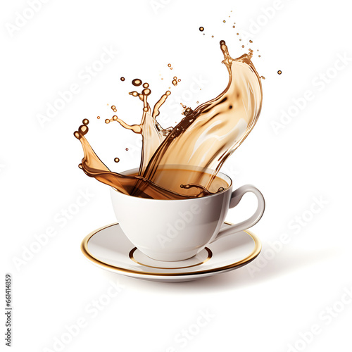 cup of coffee with splash coffee, cup, drink, hot, cafe, tea, mug, vector, espresso, beverage, illustration, icon, breakfast, 