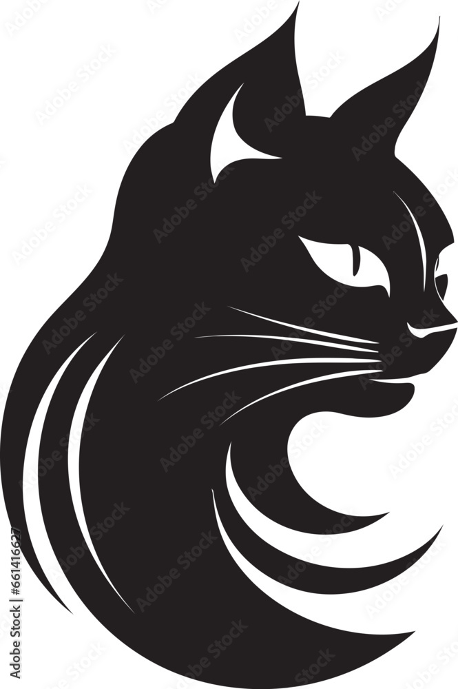Simplicity of the Cat in Shadows Monochrome Majesty Vectorized Profile Simplicity of the Cat in Shadows Monochrome Majesty Vectorized Profile