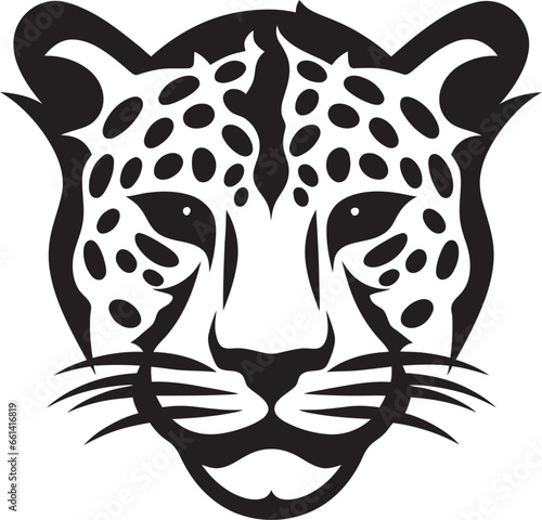 Monochromatic Prowling Speedster Vectorized Cheetah Iconic Minimalism