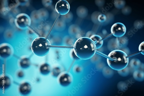 3d illustration of Science background molecule and atom model, Generative AI