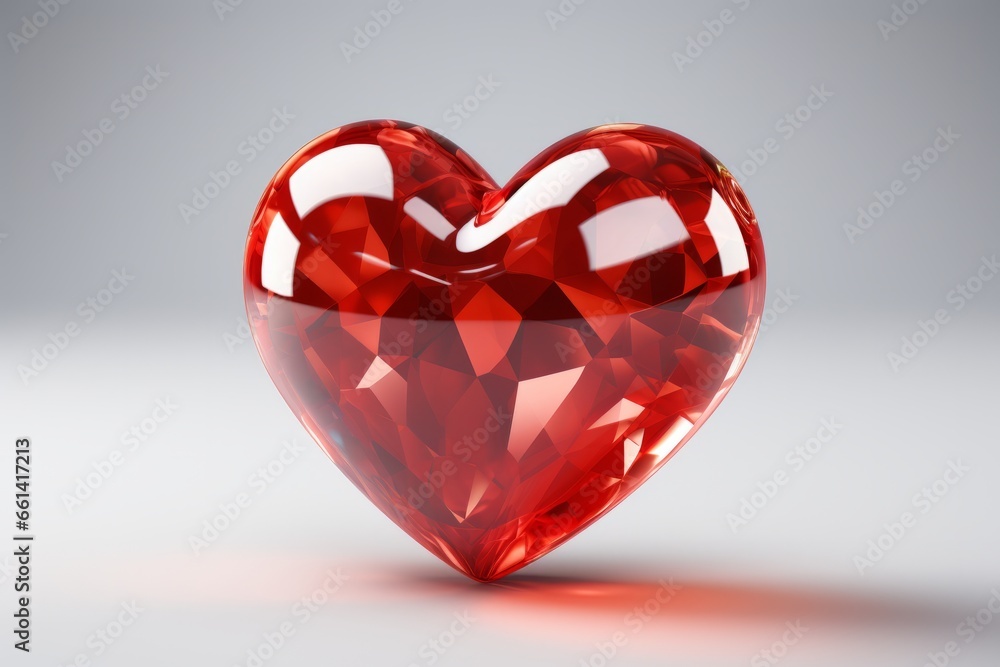 Glassy heart-shaped like notification icon with a 3D effect, Generative AI Glassy heart-shaped like notification icon with a 3D effect, Generative AI