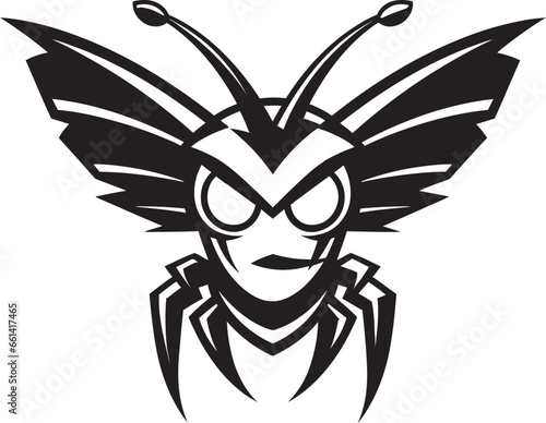 Nocturnal Guardian in Monochrome Silhouette of a Graceful Aviator