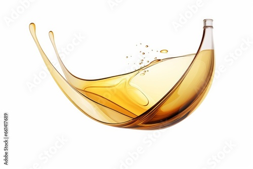 Cosmetic essence oil, or energy fuel oil, isolated on white background, 3d illustration, Generative AI