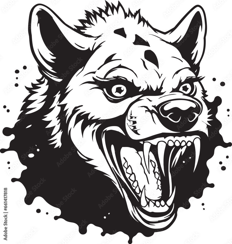 Fototapeta premium Eyes of the Cunning Carnivore Minimal Logo Hyenas Fur in Vector Form