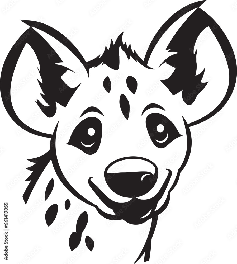 Nocturnal Artistry of the Hyena Sleek and Abstract Cunning Emblem