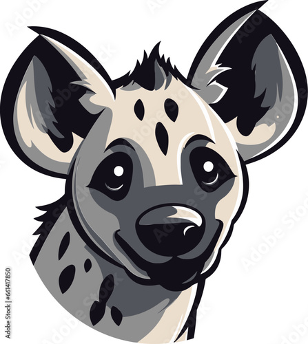 Mysterious Ferocity in Vector Form Nocturnal Artistry of the Hyena