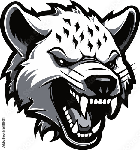 Nighttime Hunter Hyena Logo Wild Gaze Vector Art
