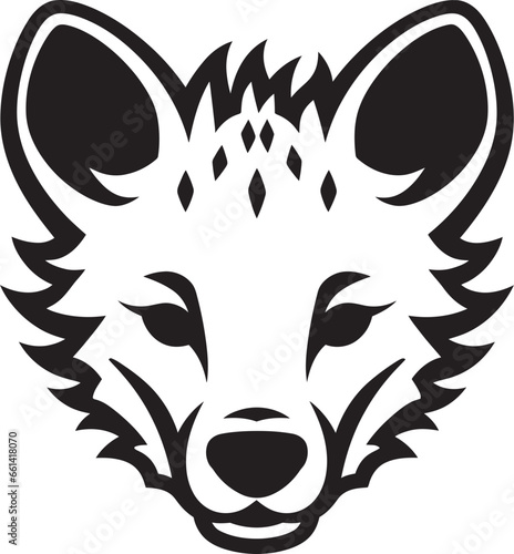 Mysterious Monochrome Mark of the Hyena Hyena Fur and Paw Emblem