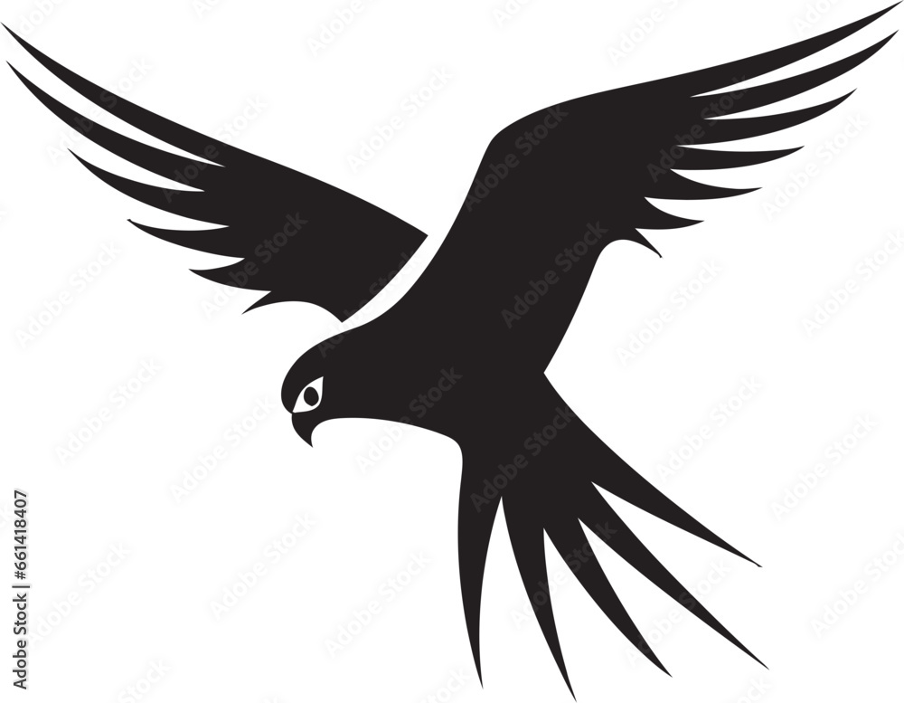 Obraz premium Predatory Artistry Abstract Kestrel Impression Sleek Lines Midnight Hunter of the Skies