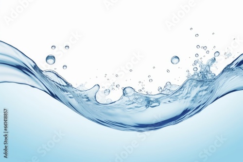 liquid water splash with bubble white background, Generative AI