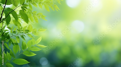 Obraz na płótnie Nature of green leaf in garden at summer. Natural green leaves plants using as spring background cover page greenery environment ecology wallpaper w salonie