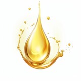 Cosmetic oil or Cosmetic Essence Liquid drop on a white background, 3d rendering, Generative AI