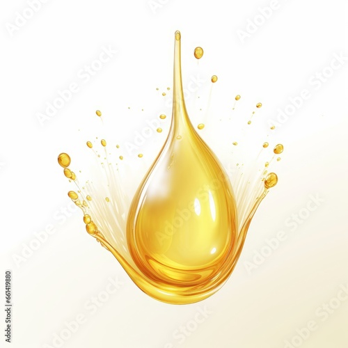 Cosmetic oil or Cosmetic Essence Liquid drop on a white background, 3d rendering, Generative AI