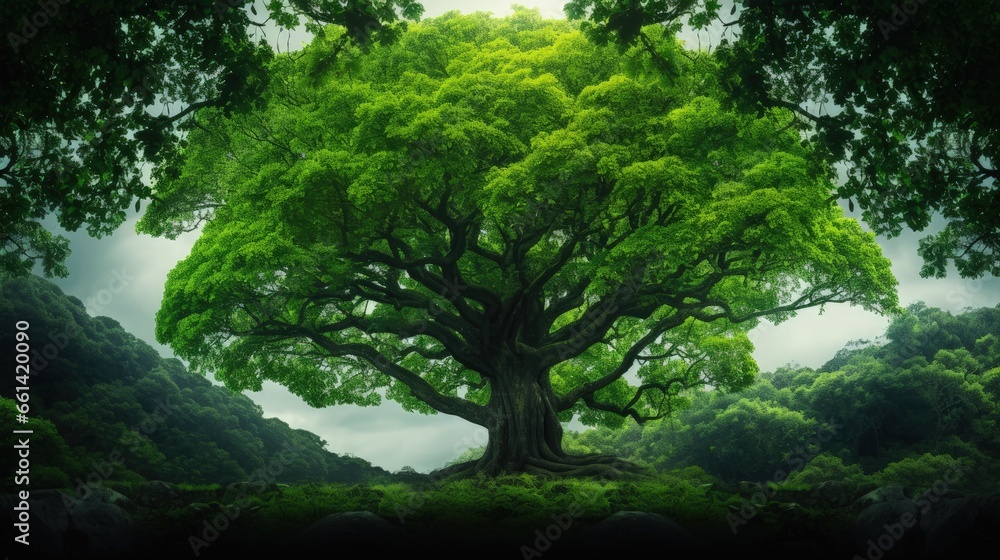 Obraz premium banner image of green tree