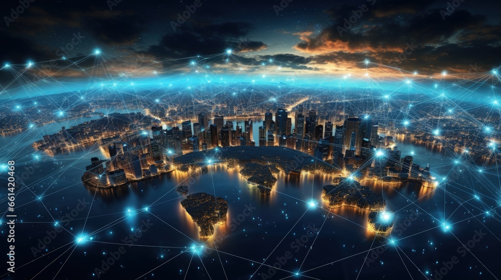 Global network and financial technology concept. Global network and financial technology concept.