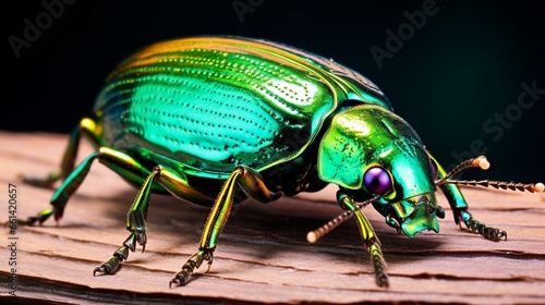 Green beetle isolated on white, macro close up of Micronesian mica's, collection beetles, insects, Acetonic, cooperate