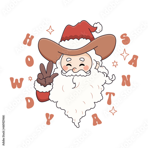 Canvas Print Howdy cowboy Santa Claus